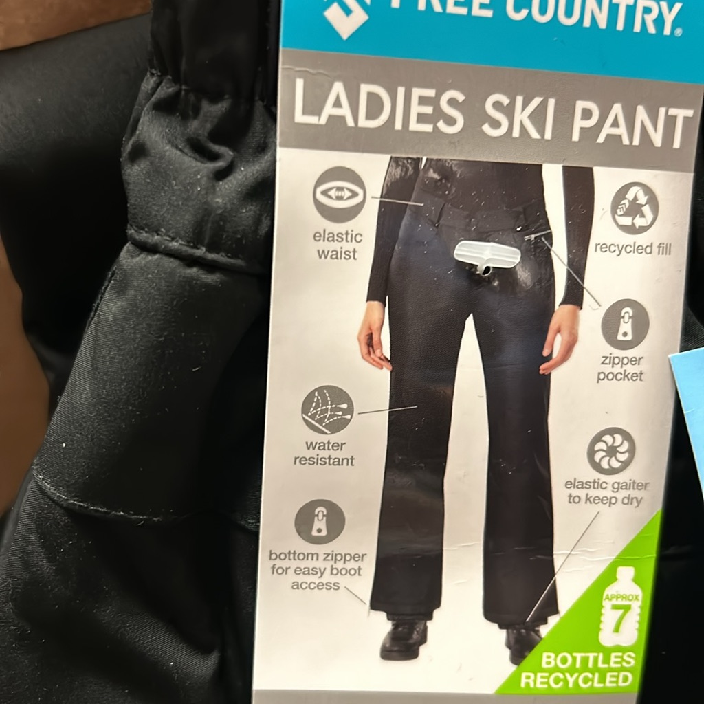 Brand New Free Country Black Ski Pants Womens Insulated